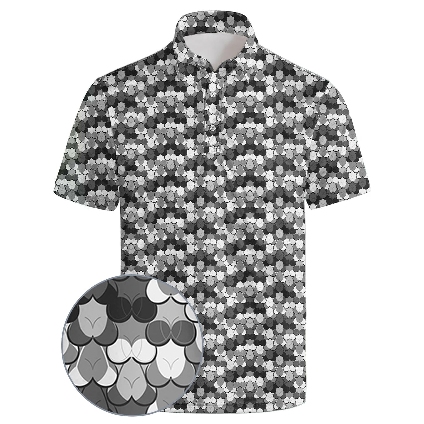 HOTGolf Polos for Men Funny Moisture Wicking Golf Shirts Performance Quick-Dry Polo Shirts Short Sleeve