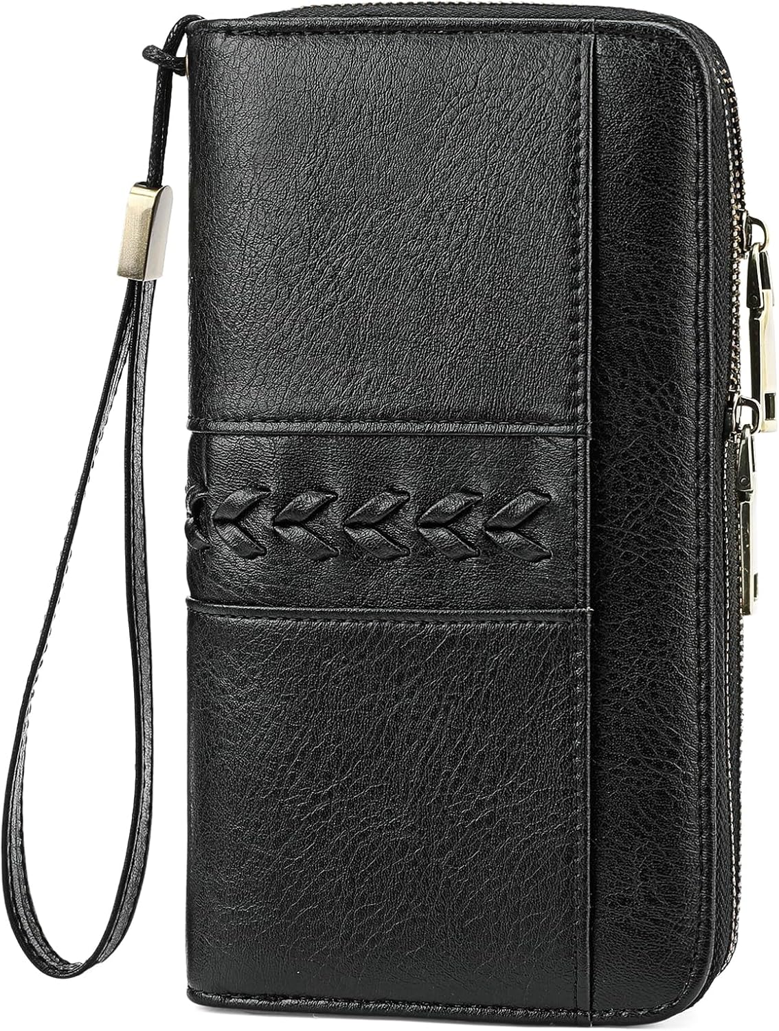 HOTFALAN MULE Wallet for Women RFID Blocking Leather Large Capacity Zip Around Ladies Card Holdr Phone Purse Wristlet