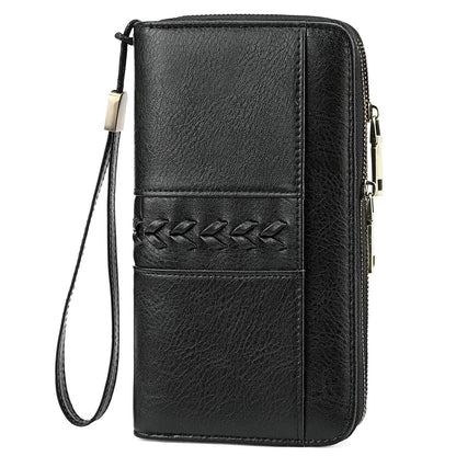 HOTFALAN MULE Wallet for Women RFID Blocking Leather Large Capacity Zip Around Ladies Card Holdr Phone Purse Wristlet