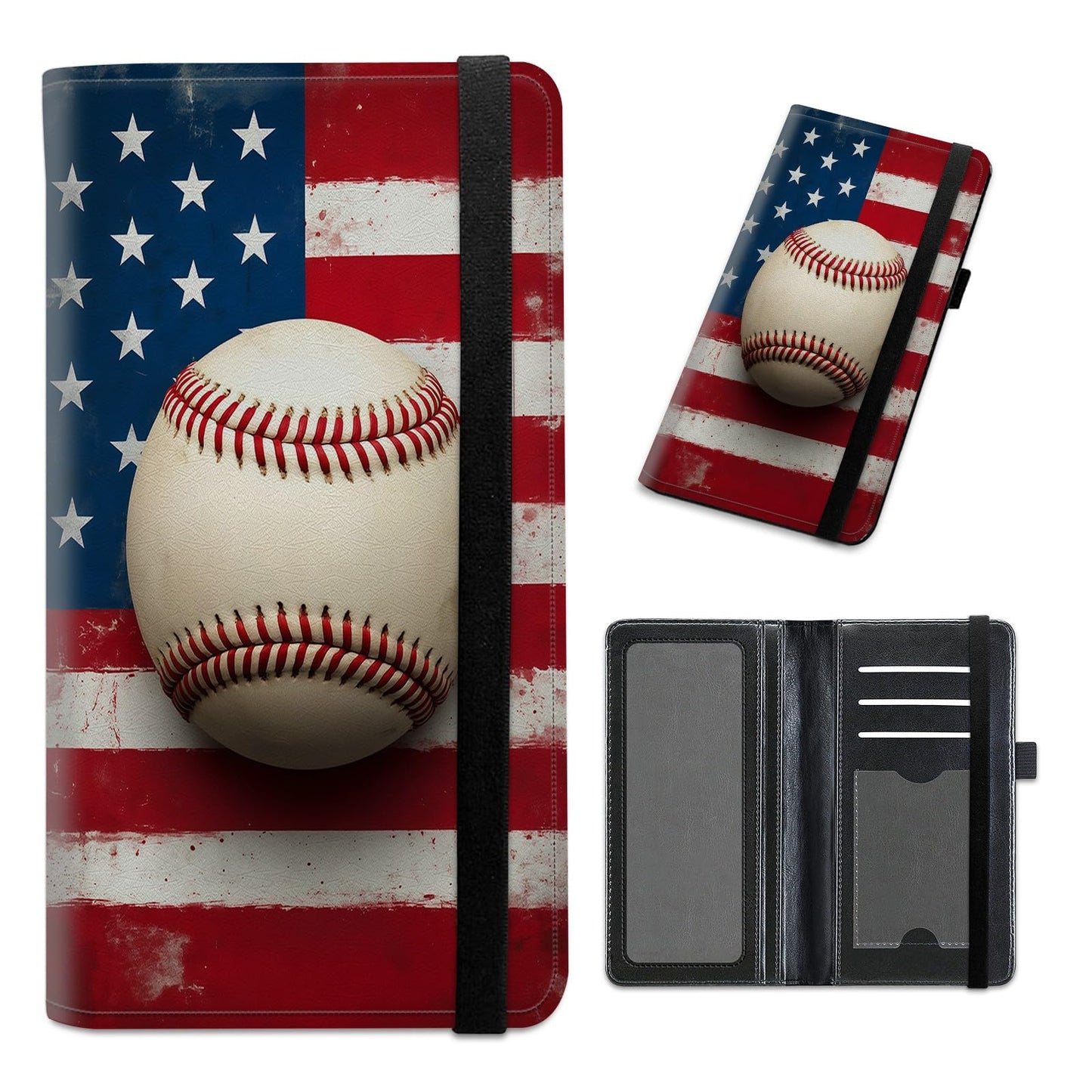 HOTCheckbook Cover for Personal Checkbook Leather Check Book Covers for Women Men with RFID Blocking Multi Card Slots Lightweight Compact Wallet, Retro Music Note