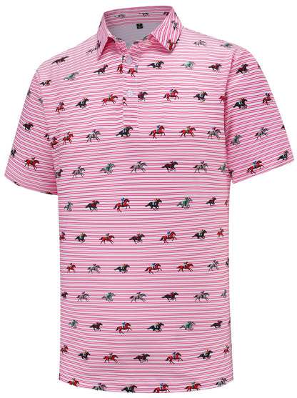 HOTMen's Golf Polo Shirts Short Sleeve Performance Moisture Wicking Dry Fit Funny Golf Polo Shirts for Men