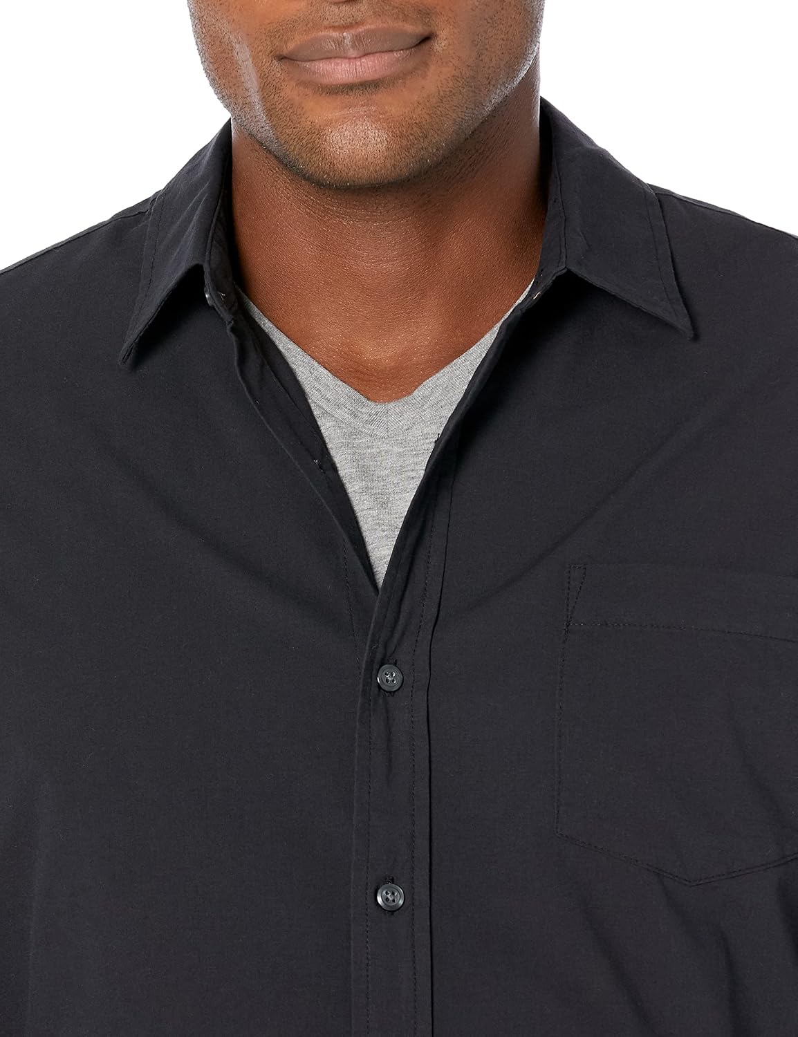 HOTAmazon Essentials Men's Regular-Fit Long-Sleeve Casual Poplin Shirt, Button Front, Business Casual, Collared