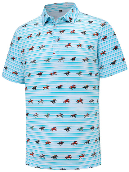 HOTMen's Golf Polo Shirts Short Sleeve Performance Moisture Wicking Dry Fit Funny Golf Polo Shirts for Men