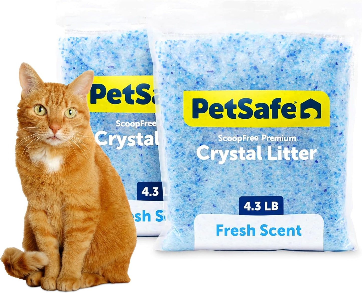 HOTPetSafe ScoopFree Premium Crystal Litter, Fresh Scent, 4.3 Lb Bag, 2 Pack