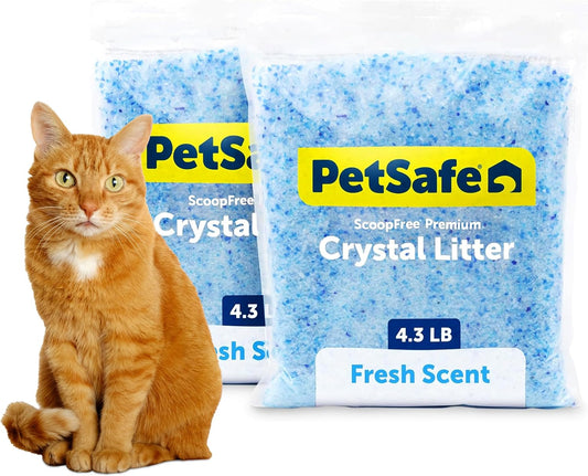 HOTPetSafe ScoopFree Premium Crystal Litter, Fresh Scent, 4.3 Lb Bag, 2 Pack