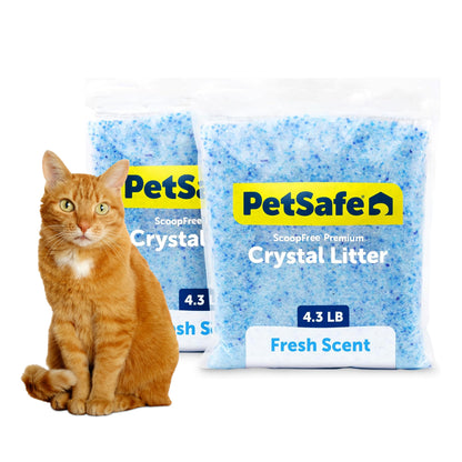 HOTPetSafe ScoopFree Premium Crystal Litter, Fresh Scent, 4.3 Lb Bag, 2 Pack