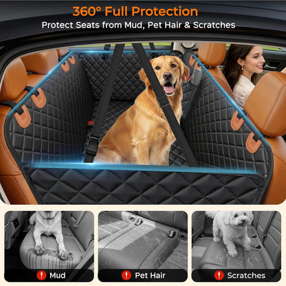 HOTURPOWER Dog Car Seat Cover for Pets 100% Waterproof Seat Cover Hammock 600D Heavy Duty Scratch Proof Nonslip Durable Soft Back Seat Covers for Cars and SUVs
