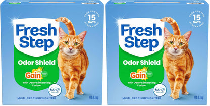 HOTFresh Step Advanced Multi Cat Clumping Litter with Febreze Freshness, Low Dust, Control with Ammonia Block Tech, Compatible in Automatic Litter Boxes, 37 lb. (2 x 18.5 lb.)