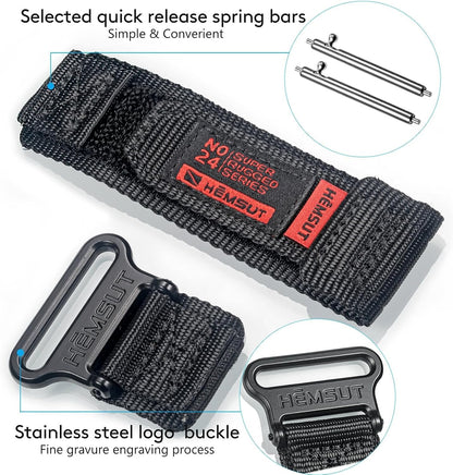 HOTQuick Release Watch Band Compatible with Garmin Vivoactive 3/5/6, Approach S42/S50, Vivomove HR, Nylon Replacement Wristbands for Amazfit Active 2 44mm/Active 3/GTR Mini/T-Rex 3 Pro 44mm(Not 48mm), Amazfit Cheetah 2 Pro(Not Cheetah/Cheetah Pro/Cheetah