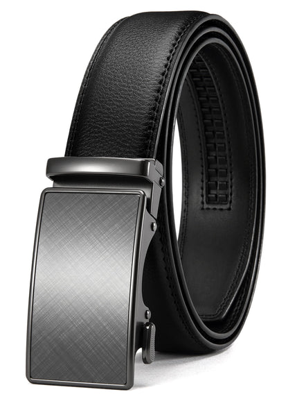 HOTCHAOREN Mens Belt - Mens Ratchet Belt Leather 1 3/8" for Dress Pant - Micro Adjustable Belt Fit Everywhere