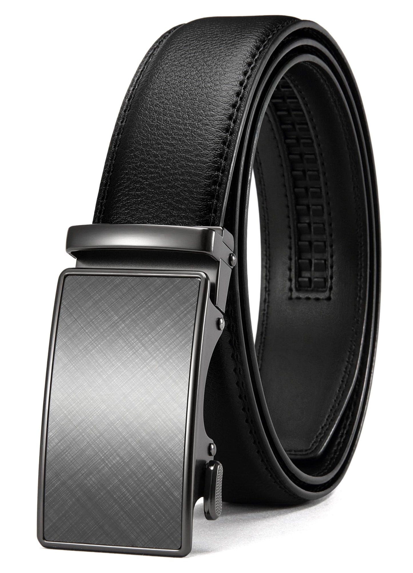 HOTCHAOREN Mens Belt - Mens Ratchet Belt Leather 1 3/8" for Dress Pant - Micro Adjustable Belt Fit Everywhere