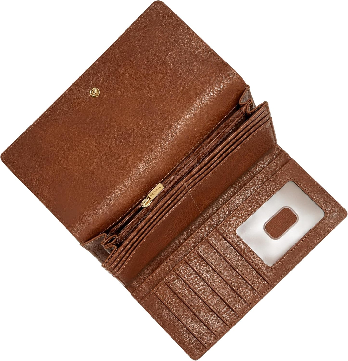 HOTFossil Women's Logan Leather Wallet RFID Blocking Flap Clutch Organizer