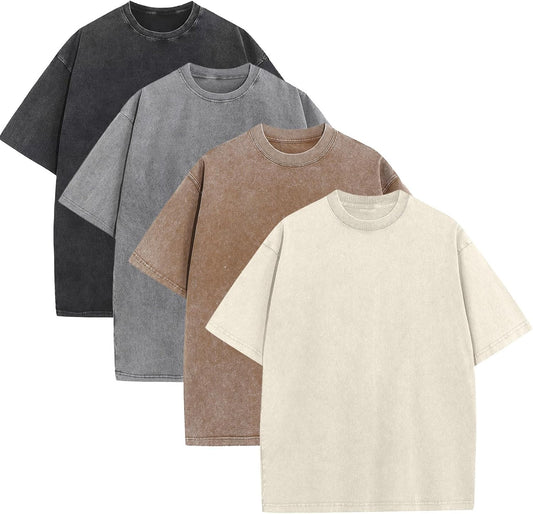 HOTKEEPSHOWING Mens Oversized T Shirts Acid Wash Loose Fit Vintage Washed Tee Shirt Short Sleeve Streetwear Casual T-Shirts