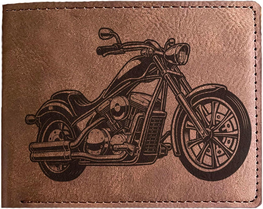 HOTClassic Motorcycle Leather Wallet: Vintage Biker's Dream - Gift for Motor Enthusiasts, Dad, Granddad, Brother on Special Days