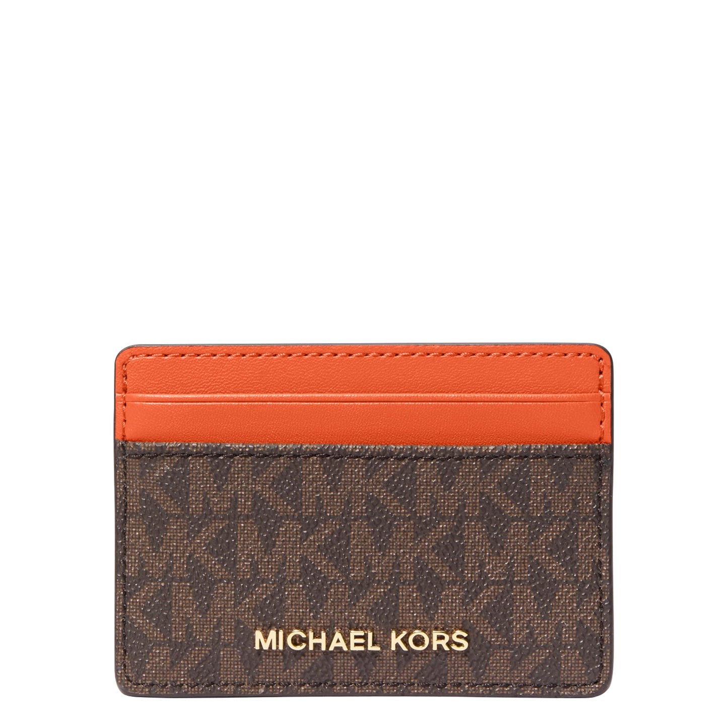 HOTMichael Kors Women's Jet Set Card Holder, Gold-Tone Hardware/Black, One Size