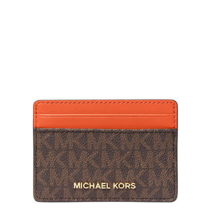 HOTMichael Kors Women's Jet Set Card Holder, Gold-Tone Hardware/Black, One Size