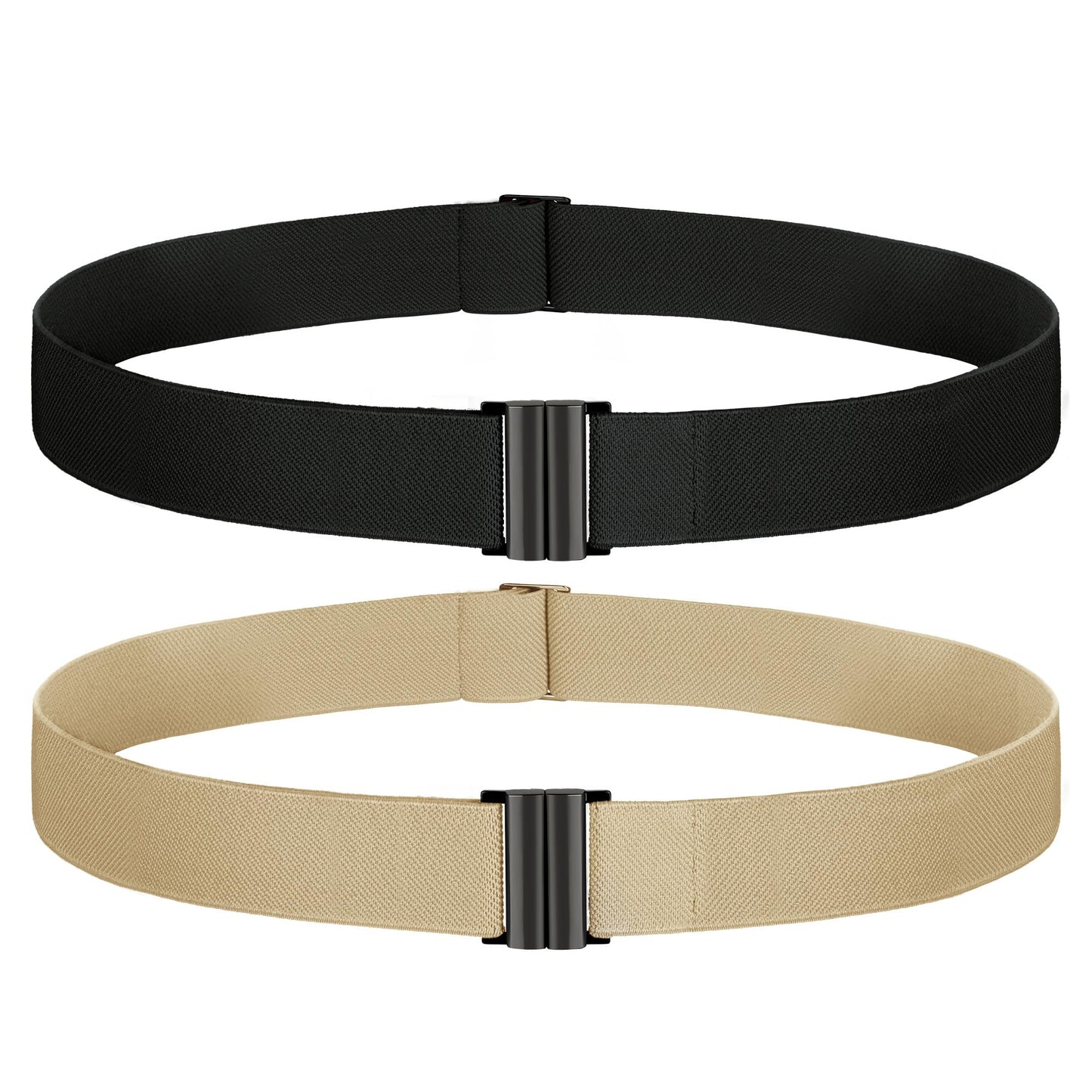 HOTTOURZOO No Show Invisible Belt for Women/Men Elastic Web Strap Waist Stretch Belt with Flat Buckle for Jeans Pants Dresses