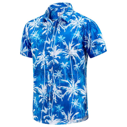 HOTEUOW Men's Hawaiian Shirt Short Sleeve Printed Button Down Beach Shirts