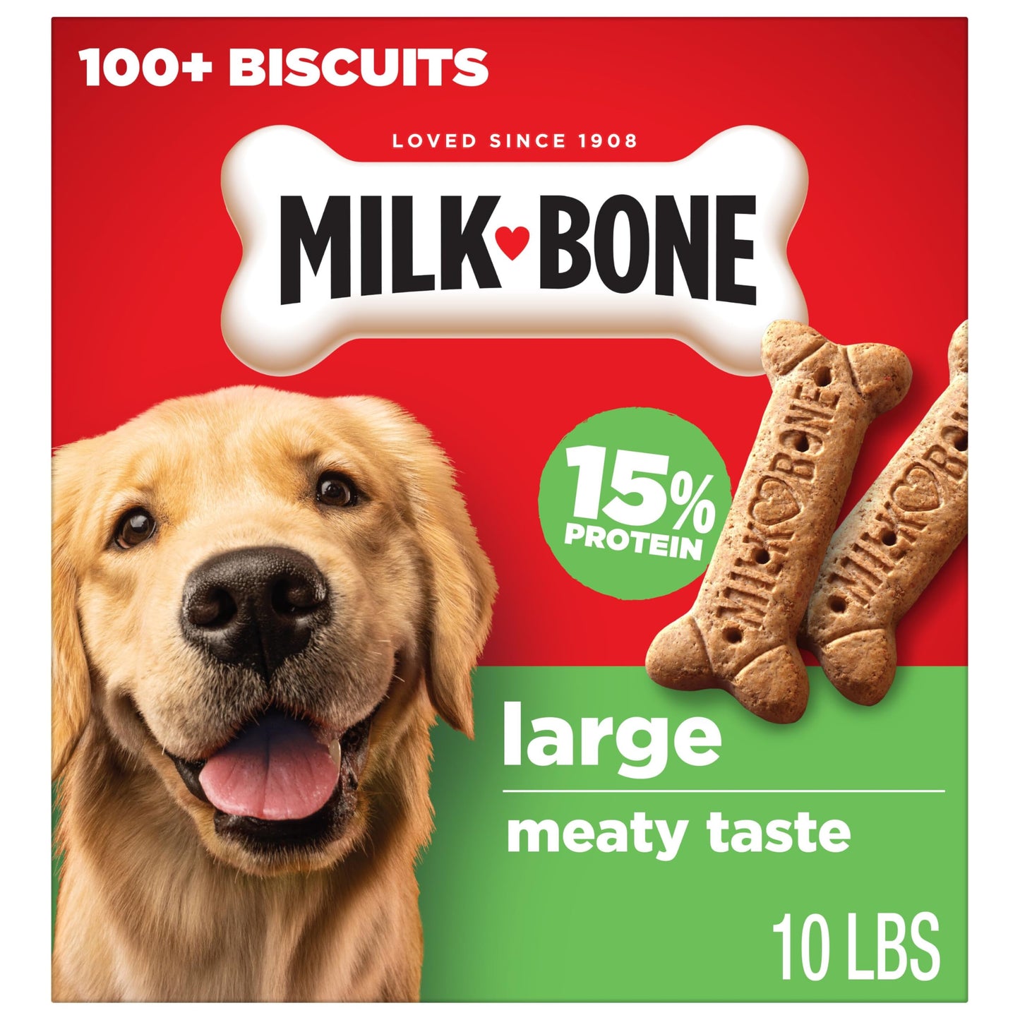 HOTMilk-Bone Original Medium Dog Biscuits, 10 lb Box | 280+ treats, classic meaty taste, crunchy dog treats for dogs 20-50lbs, 15% protein, 12 vitamins & minerals, made in the USA