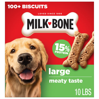 HOTMilk-Bone Crunchy Large Dog Treats, 10 Lb. Box, Original Beef Flavor