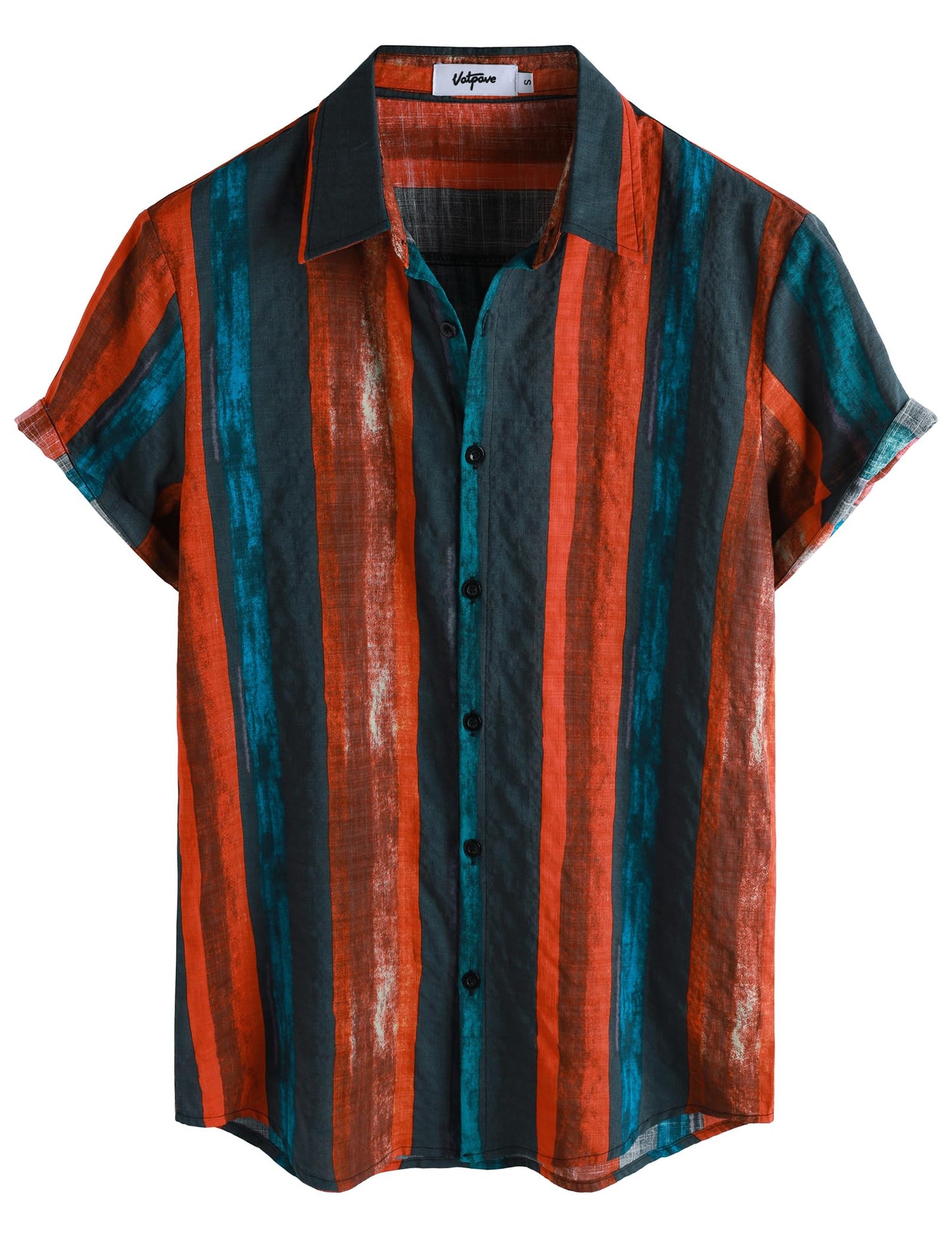 HOTVATPAVE Mens Casual Short Sleeve Button Down Shirts Regular Fit Hawaiian Summer Shirt