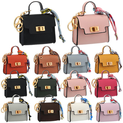 HOTLiliaafar 8 Pcs Mini Backpack Keychain Mini Coin Purses for Women Cute PU Leather Makeup Bag with Keychain Pocket Card Holder (8 Colors)