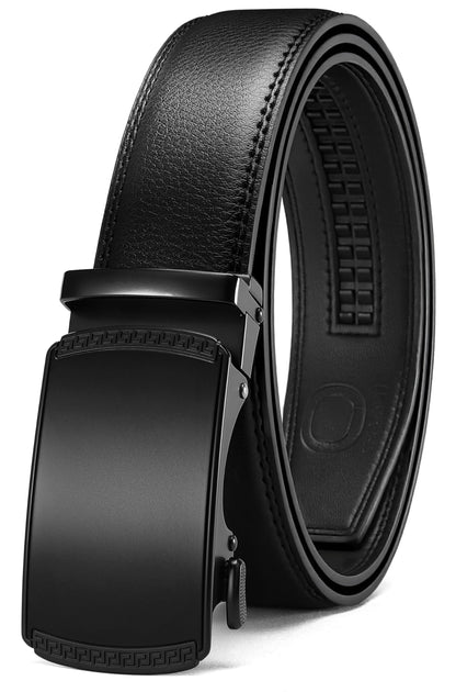 HOTCHAOREN Mens Belt Leather Ratchet Belt - Customizable Fit, Effortless Style (35mm)