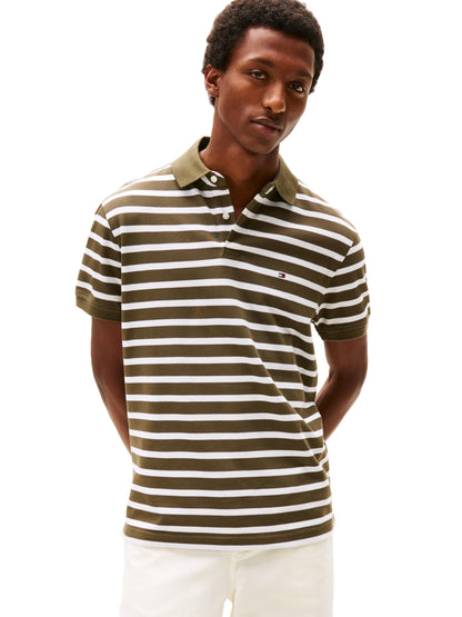 HOTTommy Hilfiger Men's Short Sleeve Polo Shirts in Classic Fit with Stretch and Organic Pique Cotton