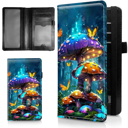 HOTLeather Checkbook Covers for Personal Checkbook Check book Holder Cover Wallets for Women Men,RFID-Blocking Slim Checkbook Cover for Duplicate Checks with Elastic Strap,Flowers Dancing Butterflies