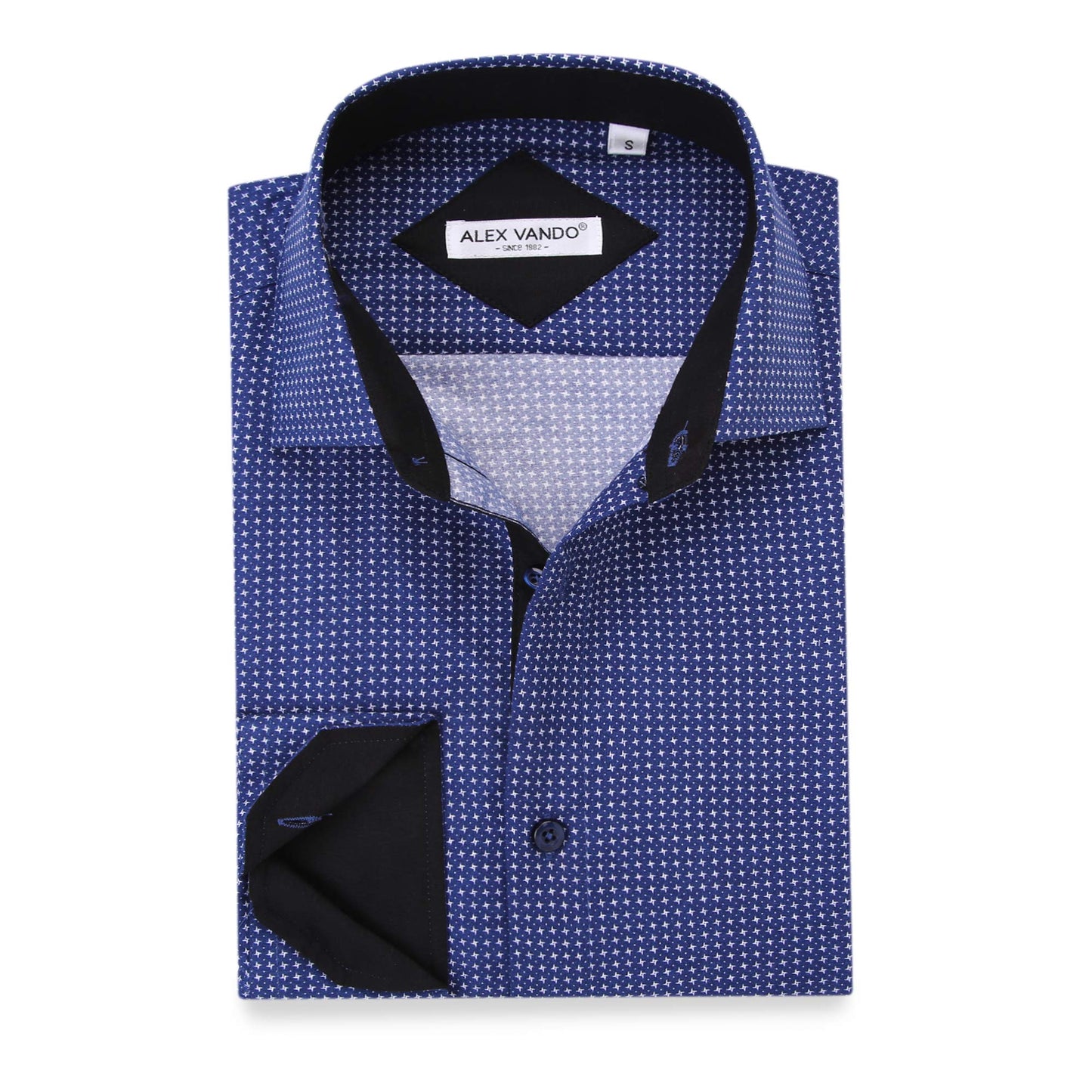 HOTAlex Vando Mens Printed Dress Shirts Regular Fit Casual Button Down Shirt | Wrinkle resistant, Machine washable, Contrast on inner collar & cuff, True-to-size cut, Business & Daily, Easy outfit pairing