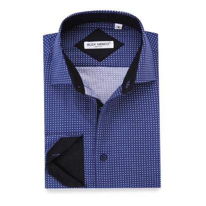HOTAlex Vando Mens Printed Dress Shirts Regular Fit Casual Button Down Shirt | Wrinkle resistant, Machine washable, Contrast on inner collar & cuff, True-to-size cut, Business & Daily, Easy outfit pairing