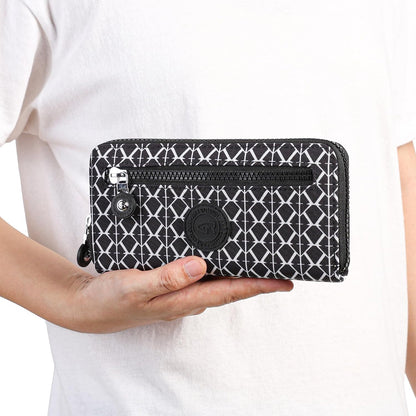 HOTNEICOA Zip Around Wallets for Women Small Nylon Wallet Slim Long Clutch Purse with Multiple Card Slots,Travel & Gift Use