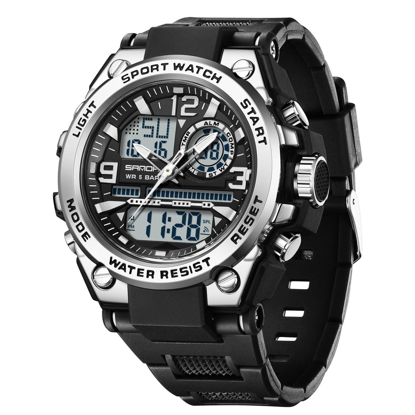 HOTKXAITO Men's Watches Sports Outdoor Waterproof Military Watch Date Multi Function Tactics LED Alarm Stopwatch
