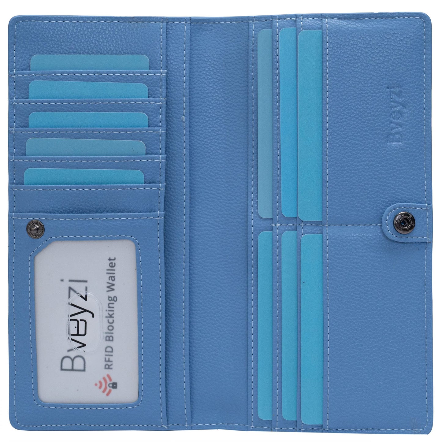 HOTBveyzi Ultra Slim Thin Leather RFID Blocking Credit Card Holder Bifold Clutch Wallets for Women