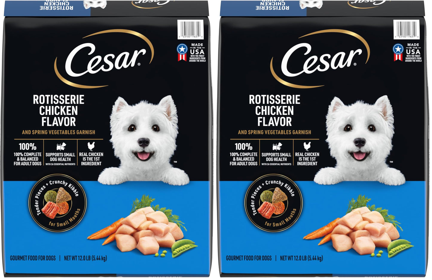 HOTCesar Small Breed Dry Dog Food, Filet Mignon & Spring Vegetables, 12 lb | Made in USA, Real beef #1 ingredient, 26 essential nutrients, supports small breed health, no artificial flavors