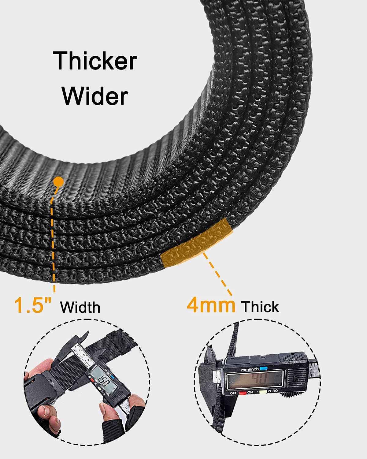 HOTEZL Men's Tactical Belt, 1.5" Nylon Ratchet Belt for Work Duty EDC | Trim to fit with ratchet micro-adjustment; heavy-duty 1.5" wide, 4mm thick nylon strap built for military & everyday wear.