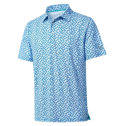 HOTGolf Shirts for Men Dry Fit Short Sleeve Print Performance Moisture Wicking Polo Shirt