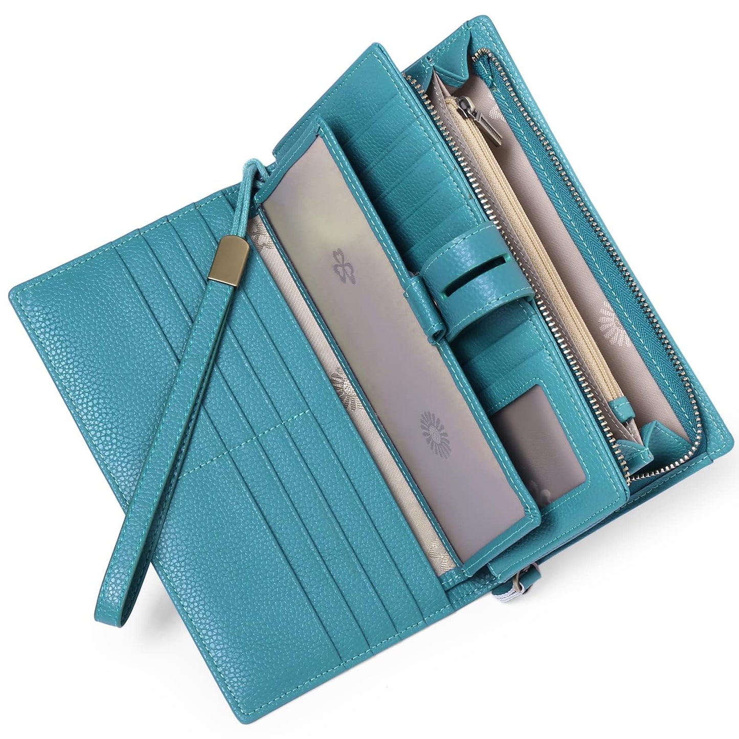 HOTSENDEFN Women's Wallet Large Capacity RFID Blocking Leather Wallets Credit Cards Organizer with Checkbook Holder