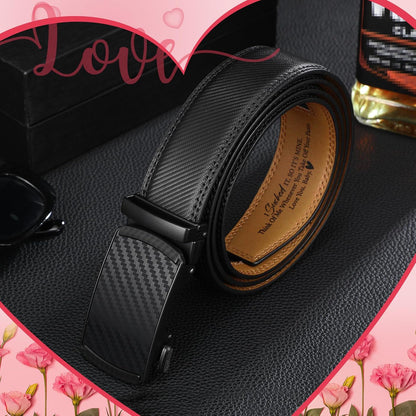 HOTMens Belt Personalized Engraved I Sucked It So Its Mine Belt Leather Slide Ratchet for Husband Wedding Dress Casual