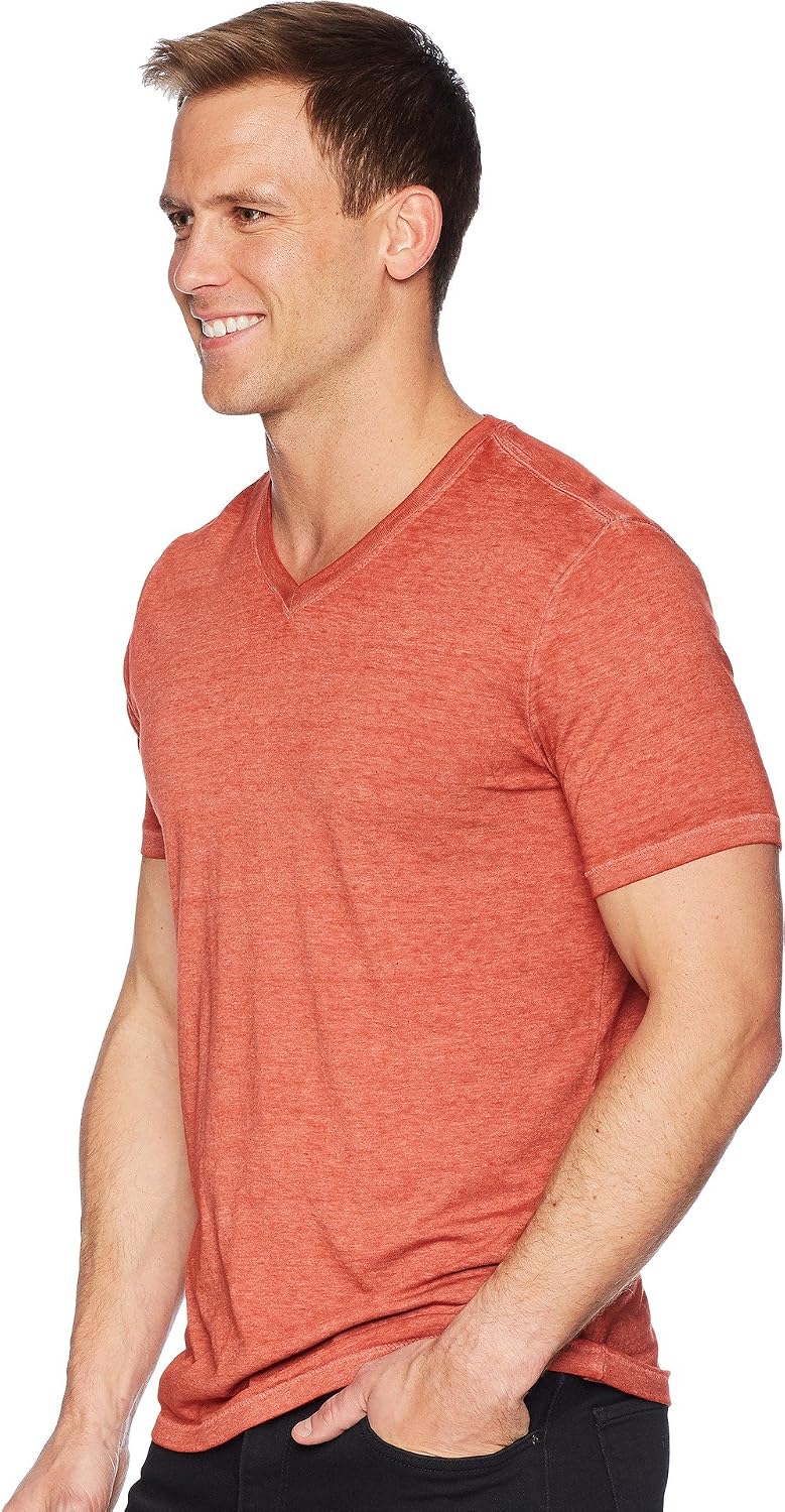 HOTLucky Brand Men's Venice Burnout V Neck Tee