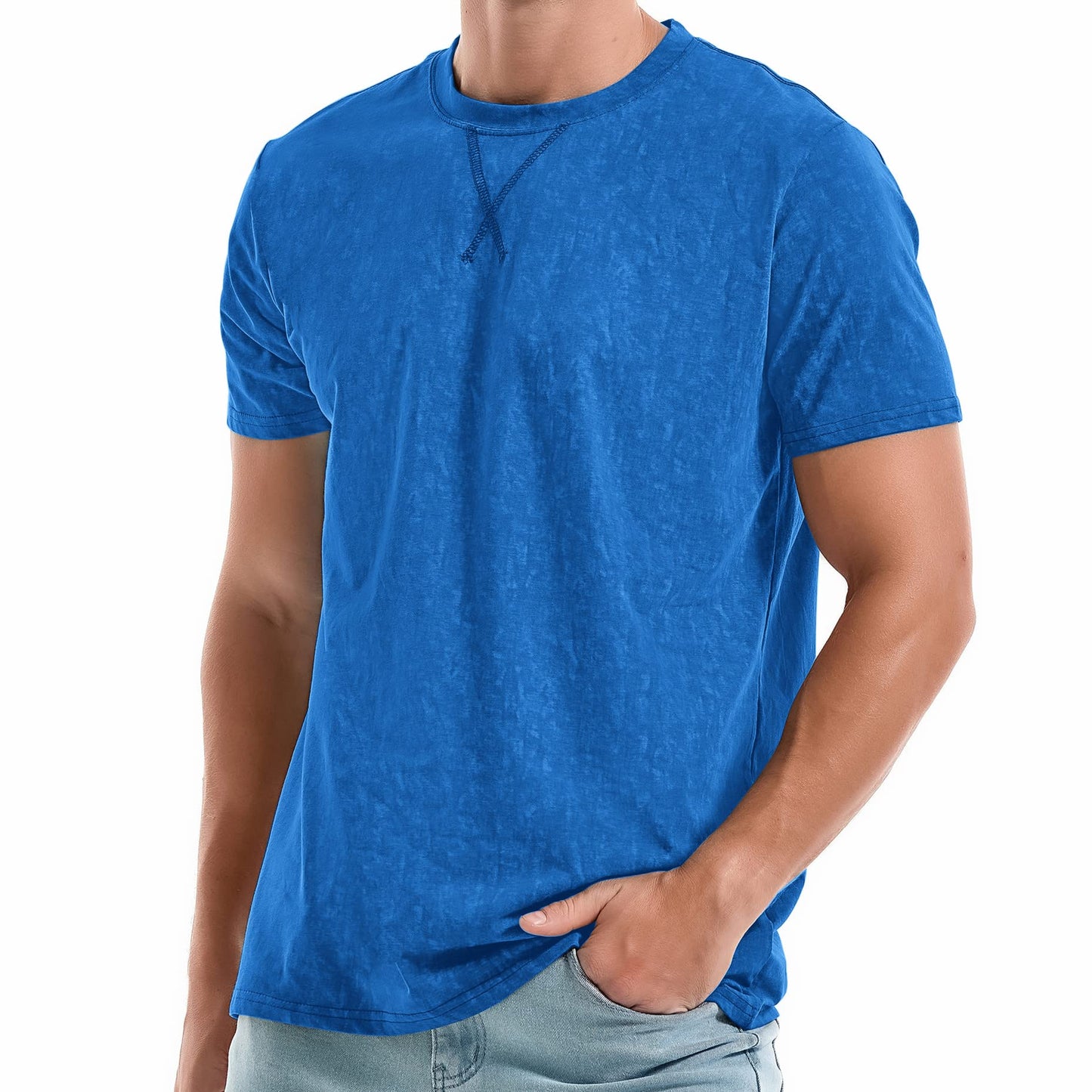 HOTKLIEGOU Men's T-Shirts - Premium Cotton Crew Neck Tees S - 4XL