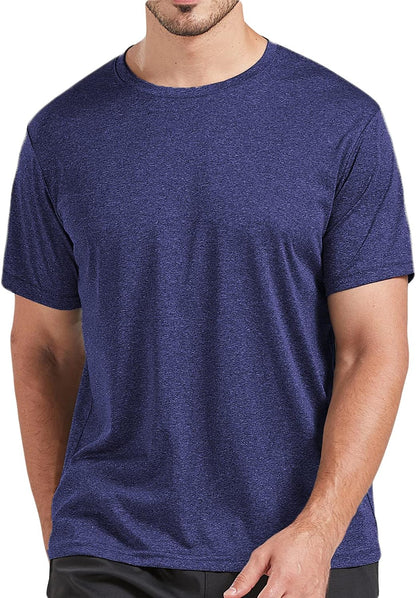 HOT5 Pack Men's Dry Fit T Shirts Athletic Running Gym Workout Short Sleeve Tee Shirts for Men