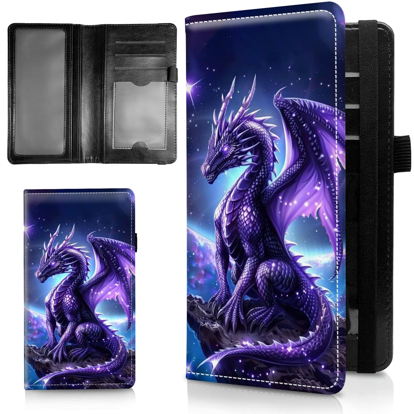 HOTLeather Checkbook Covers for Personal Checkbook Check book Holder Cover Wallets for Women Men,RFID-Blocking Slim Checkbook Cover for Duplicate Checks with Elastic Strap,Flowers Dancing Butterflies