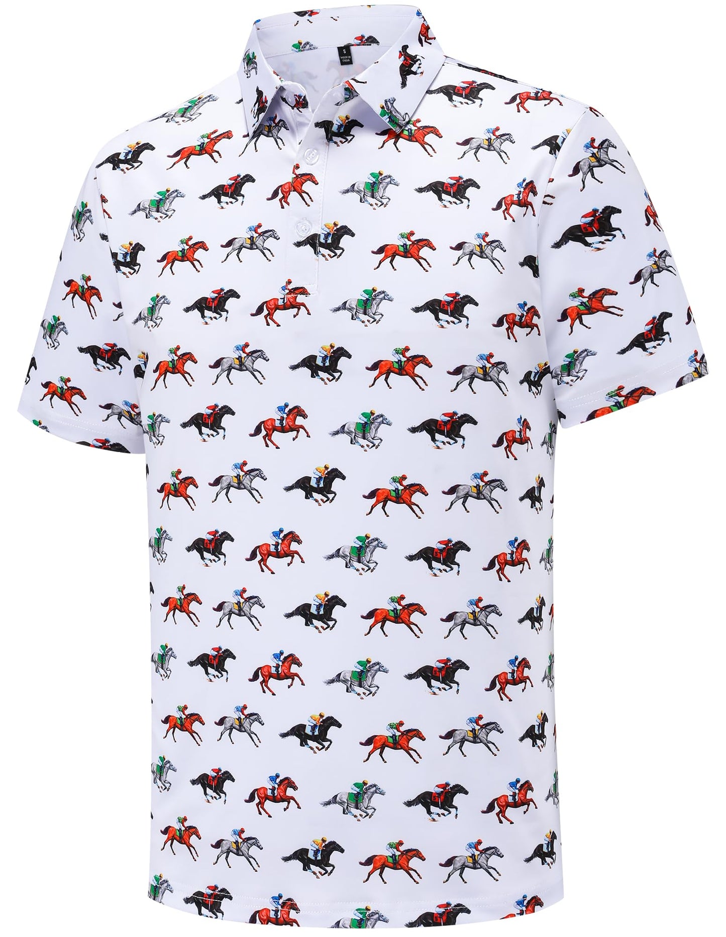 HOTMens Golf Polo Shirts Short Sleeve Performance Moisture Wicking Dry Fit Casual Print Funny Golf Polo Shirts for Men