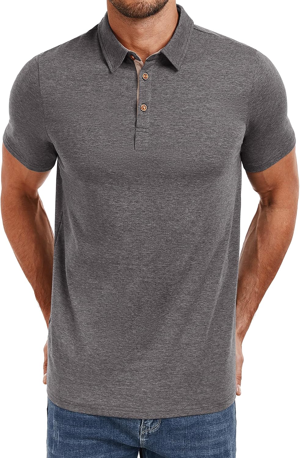 HOTPEGENO Mens Polo Shirts Short Sleeve Casual Cotton Golf Shirts Performance Polo Shirts for Men