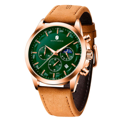 HOTBENYAR Mens Watches Analog Quartz Chronograph Waterproof Wrist Watches for Men Fashion Business Work Casual Sport Designer Dress Watch with Calendar Elegant Gifts for Men