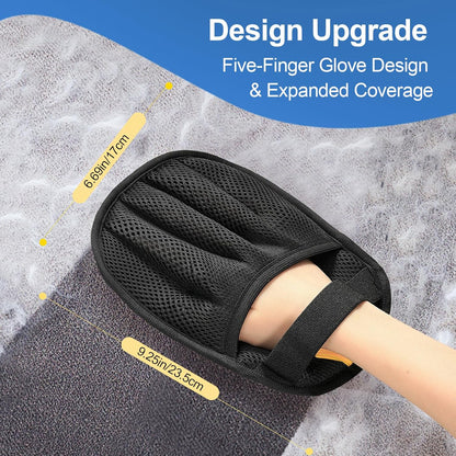 HOTPet Hair Removal Glove for Cats & Dogs, Upgraded Five-Finger Electrostatic Pet Hair Glove, Reusable Magic Brush Pet Hair Remover Tool for Laundry, Couch, Carpet, Car Seat