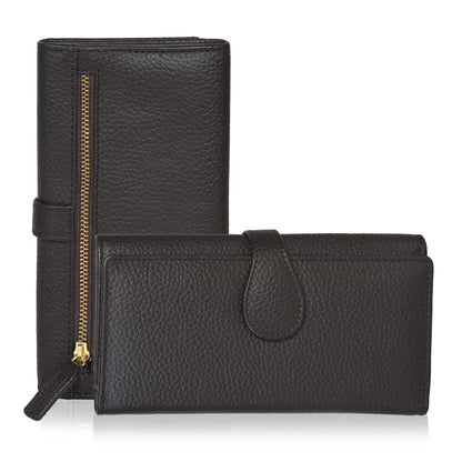 HOTReal Leather Women Wallet Leather with RFID Blocking -Trifold Card Holder Designer Ladies Clutch with ID Window Wallets