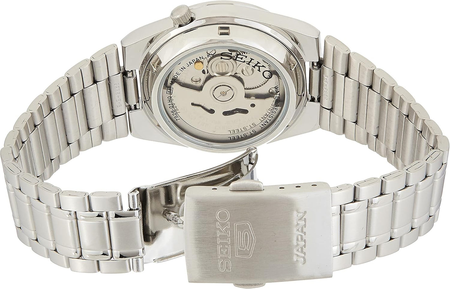 HOTSEIKO 5 Automatic Black Arabic Dial Stainless Steel Men's Watch SNK063J5