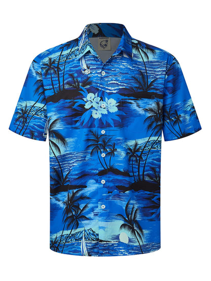HOTHardaddy Men's Hawaiian Shirt Short Sleeves Coconut Printed Button Down Summer Beach Casual Shirts